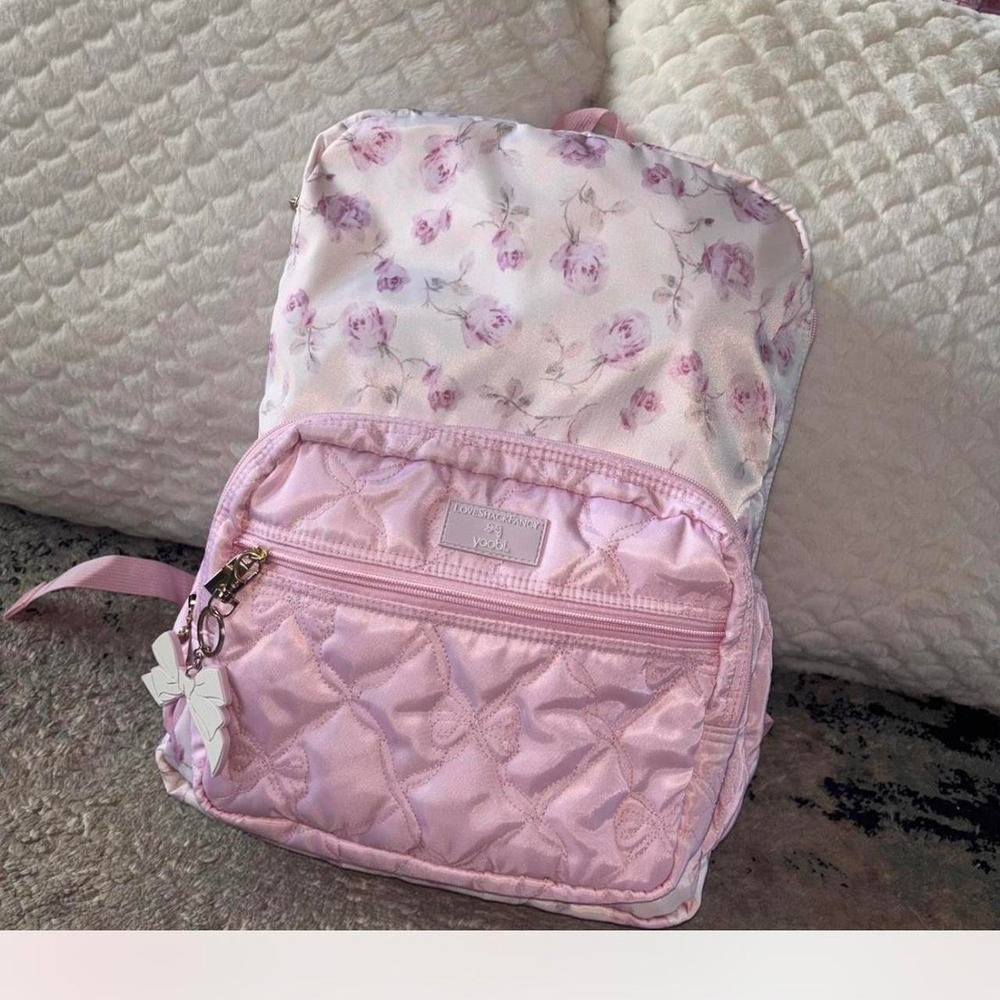 LoveShackFancy Sterling dusk / ribbon Rosa print backpack new w tags
